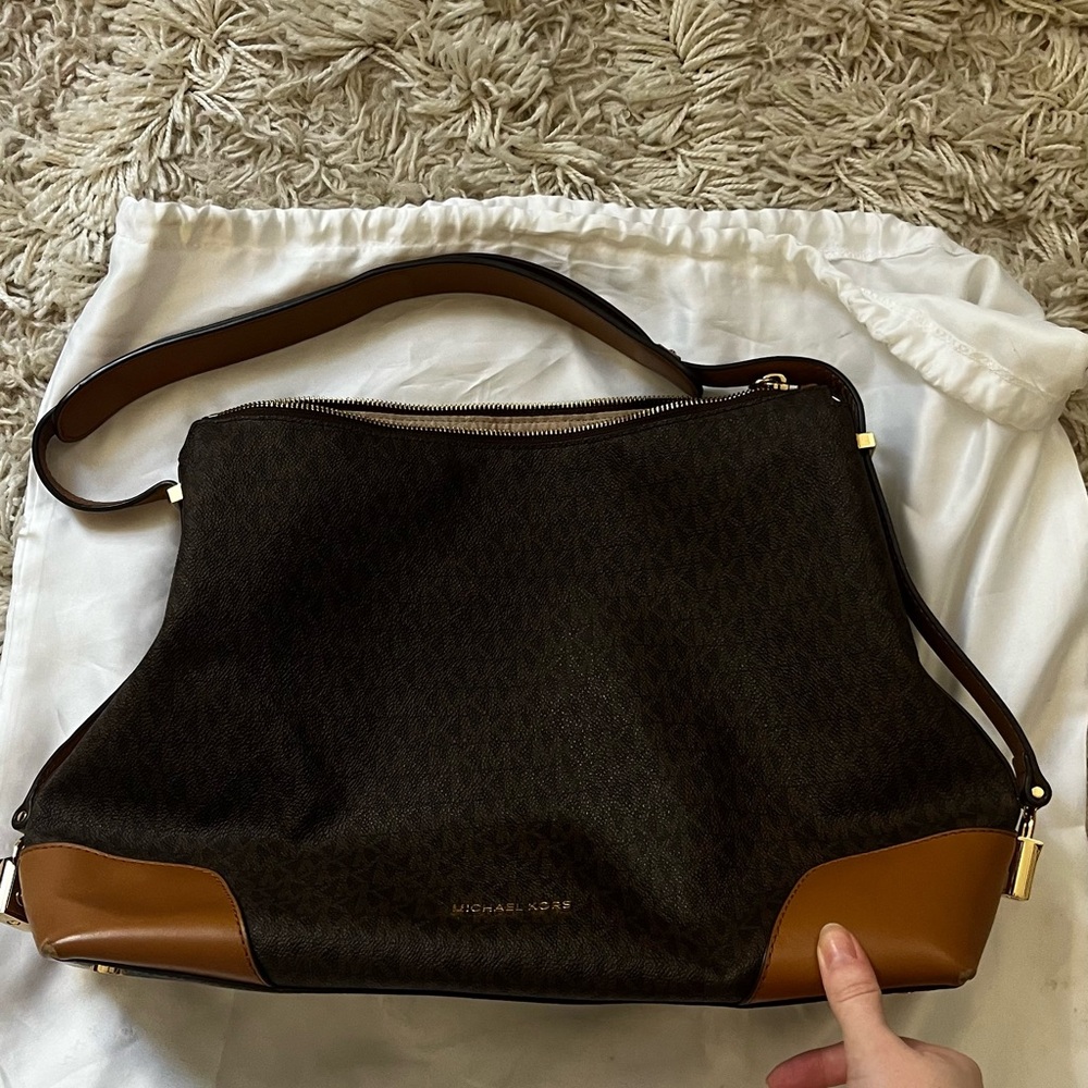 Michael Kors Black and Brown Shoulder Bag